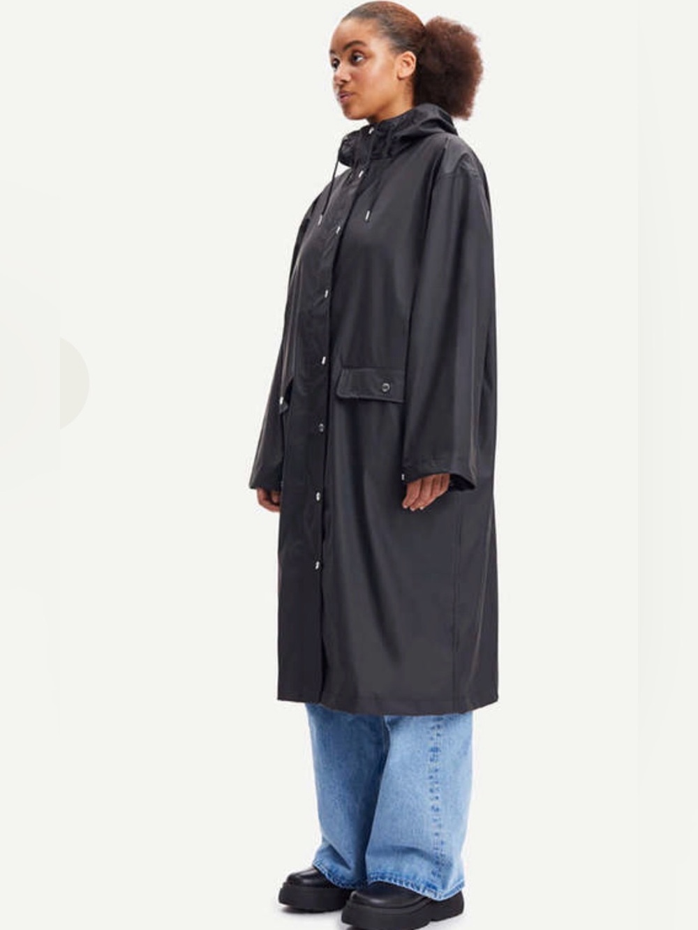 Samsoe Samsoe Stala Long Raincoat Jacket Black , Small - Picture 6 of 15